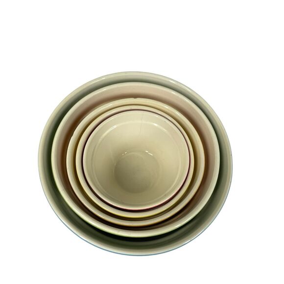 Crate & Barrel Addison Nesting Mixing Bowls Set 5 Made Portugal Discontinued VTG - Picture 2 of 8
